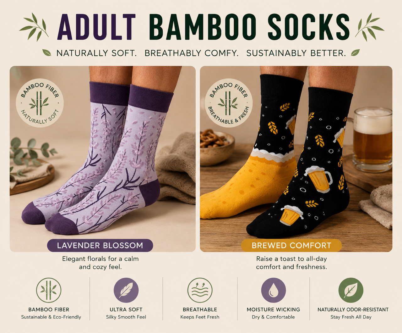 Adults Bamboo Socks