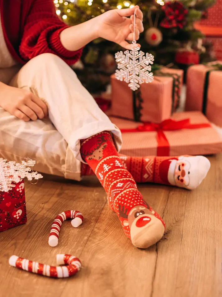 Santa`s Reindeers Adult Warm Socks