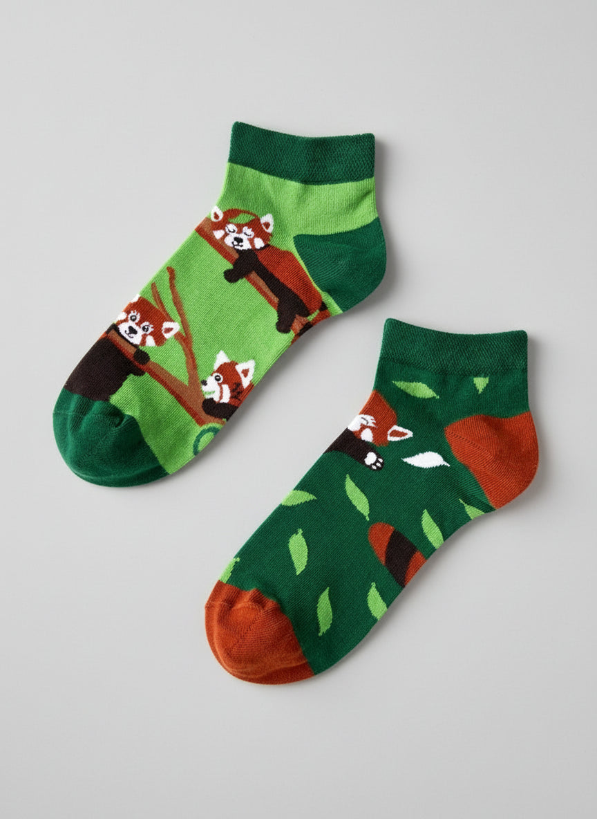 Red Panda Ankle Socks