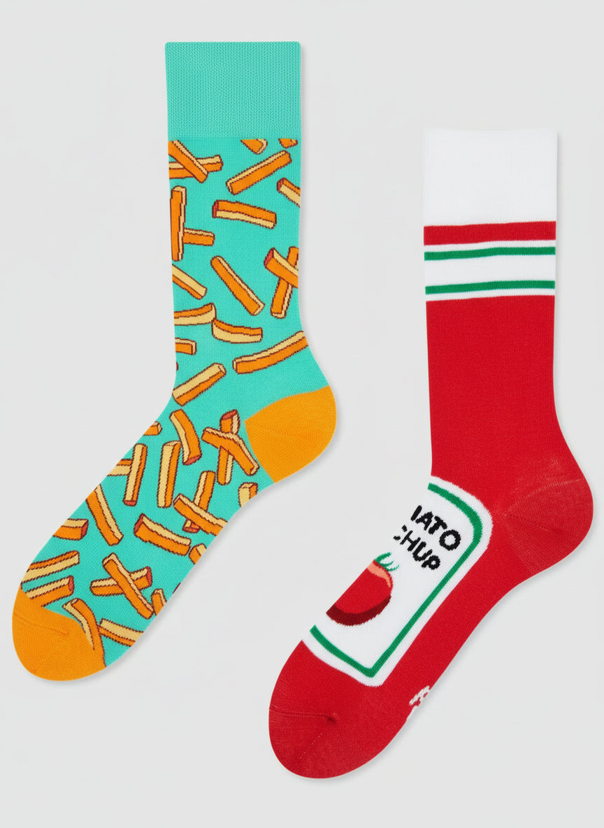French Fries & Ketchup Adult Regular Socks
