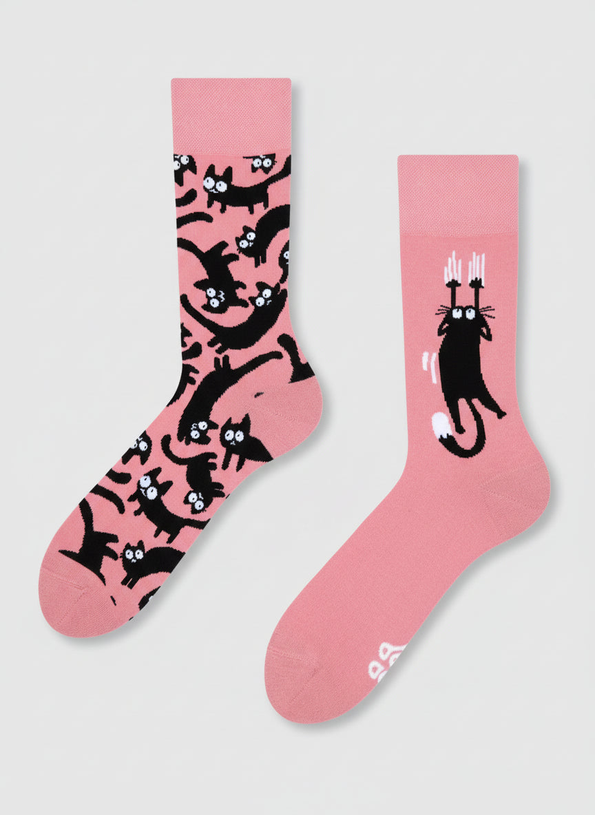 Pink Cats Adult Regular Socks