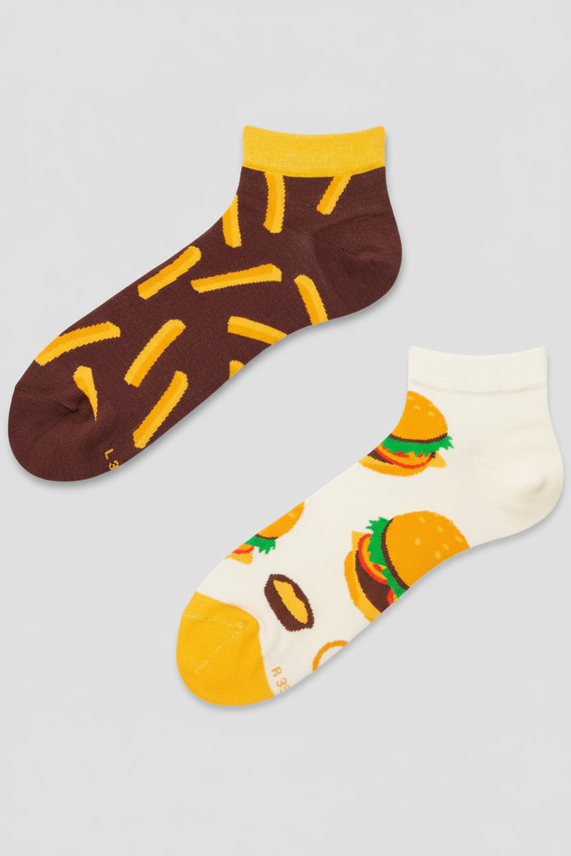 Burger & French Fries Ankle Socks