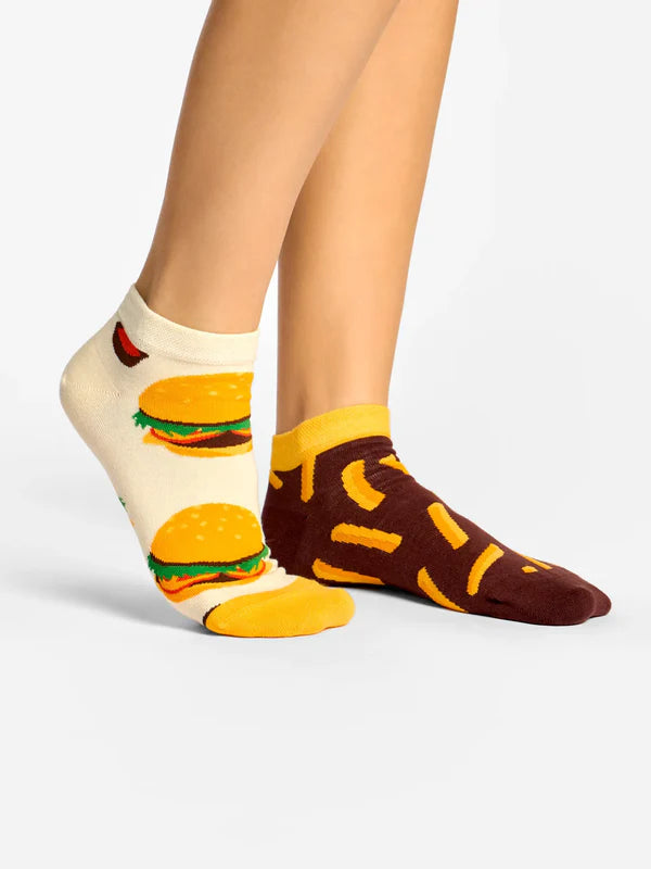 Burger & French Fries Ankle Socks