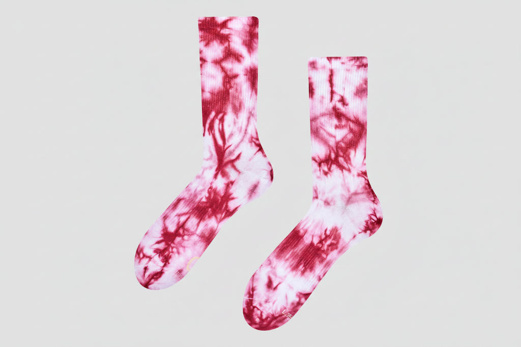 Burgundy Tie-Dye Socks- Stylish Casual Design
