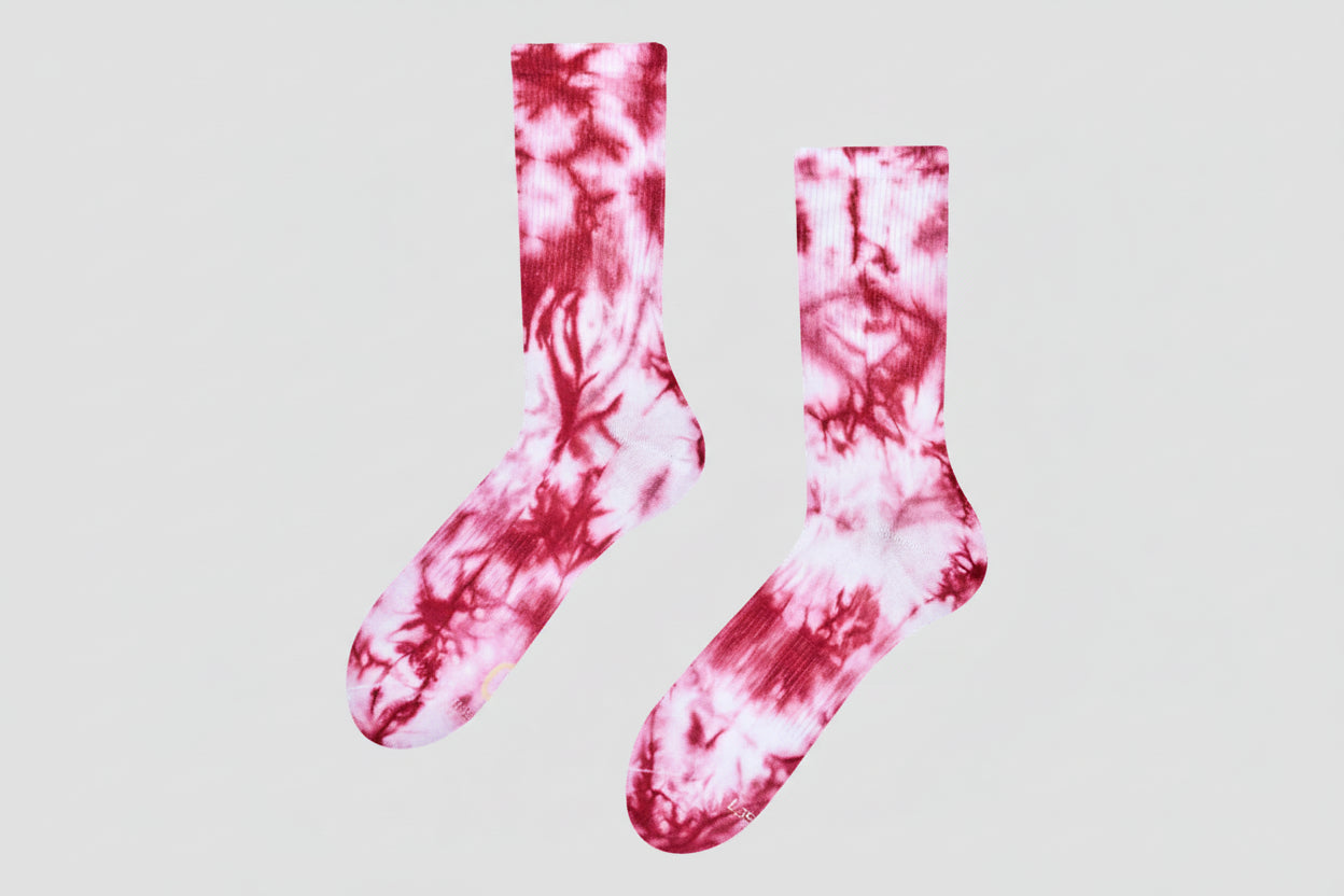 Burgundy Tie-Dye Socks- Stylish Casual Design