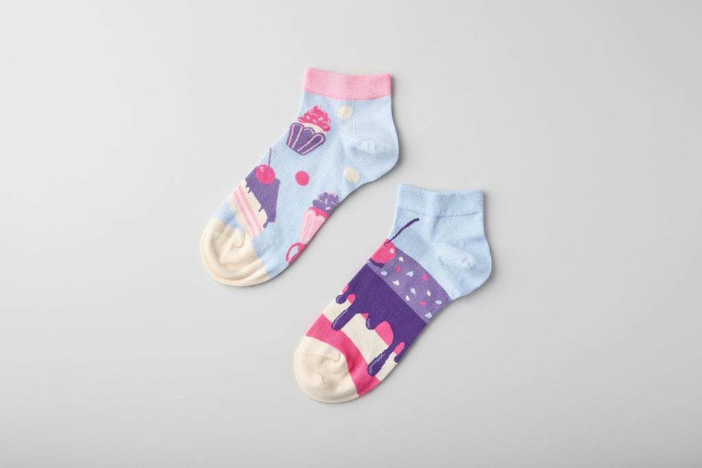 Cherry Cake Ankle Socks- Sweet Dessert Design