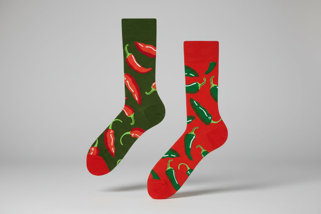 Chili Peppers Socks- Spicy Food Design