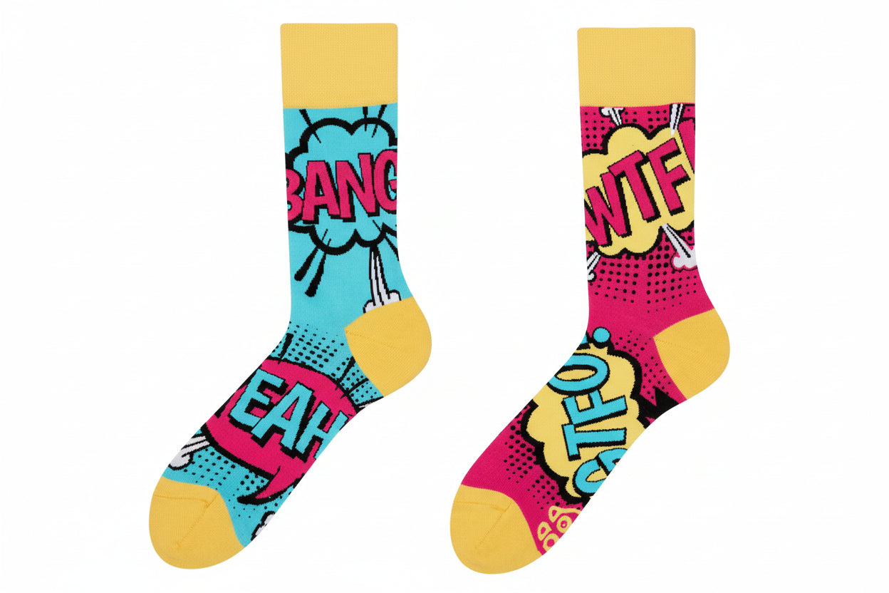 Comics Mismatched Socks- Pop Art Fun Design