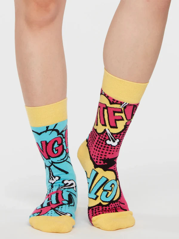 Comics Mismatched Socks- Pop Art Fun Design