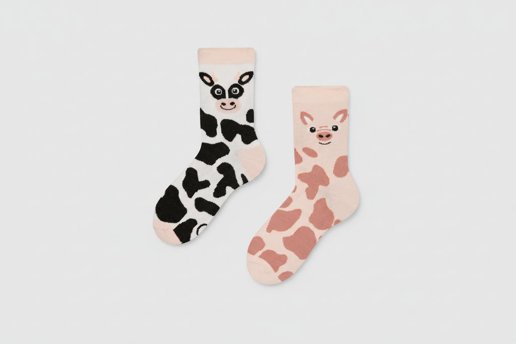 Kids Cow & Piggie Socks