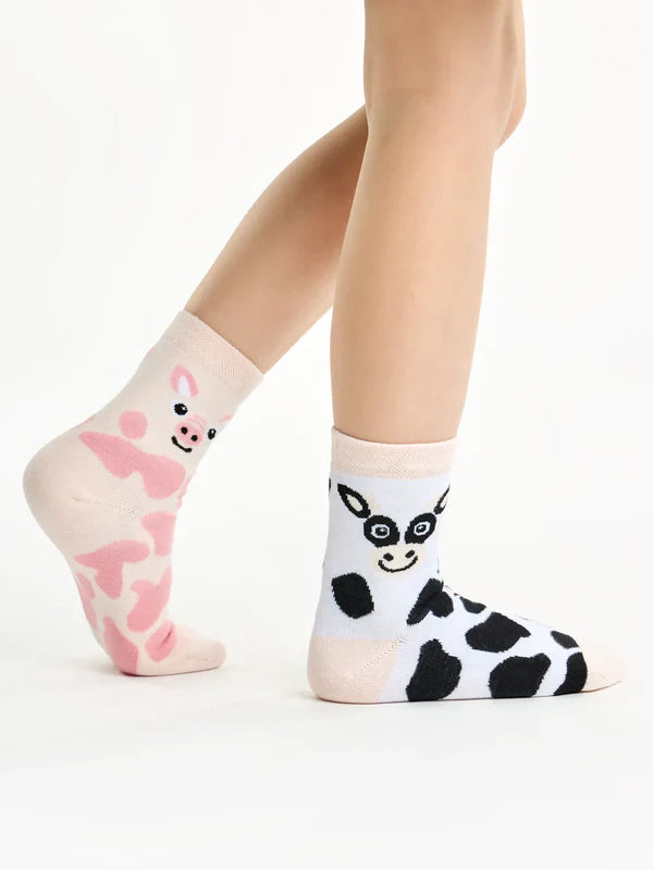 Kids Cow & Piggie Socks