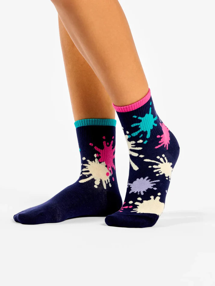 Colourful Splotches Crew Socks