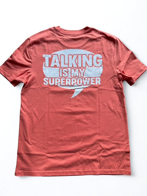 Marto Design Orange T-Shirt- Talking Is My Superpower