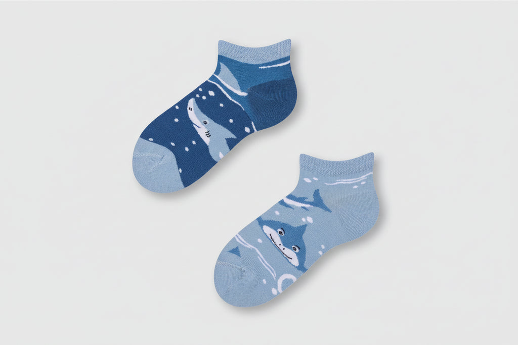 Grey Shark Kids Ankle Socks