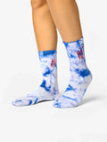 Hey Hi! Blue Tie- Dye Socks- Fun Casual Design