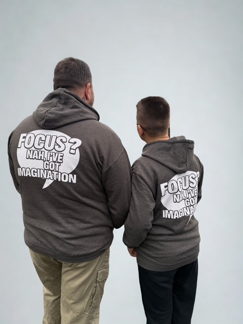 Marto Grey Hoodie- Focus? Nah, I`ve Got Imagination