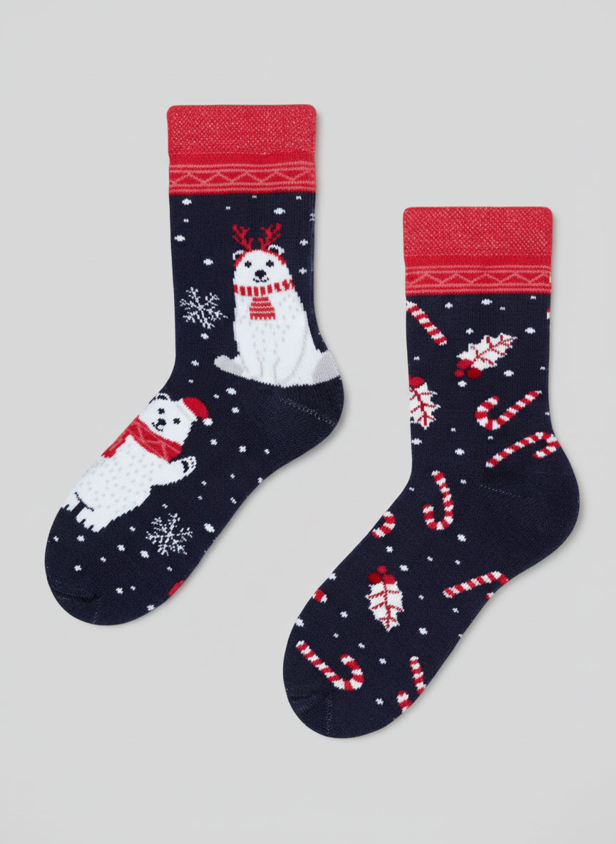 Christmas Polar Bear Kids Warm Socks