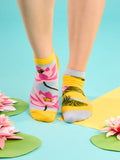 Water Lily Ankle Socks- Floral Design