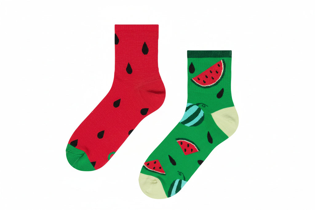 Watermelon Mismatched Socks- Fun Fruit Design