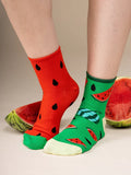 Watermelon Mismatched Socks- Fun Fruit Design